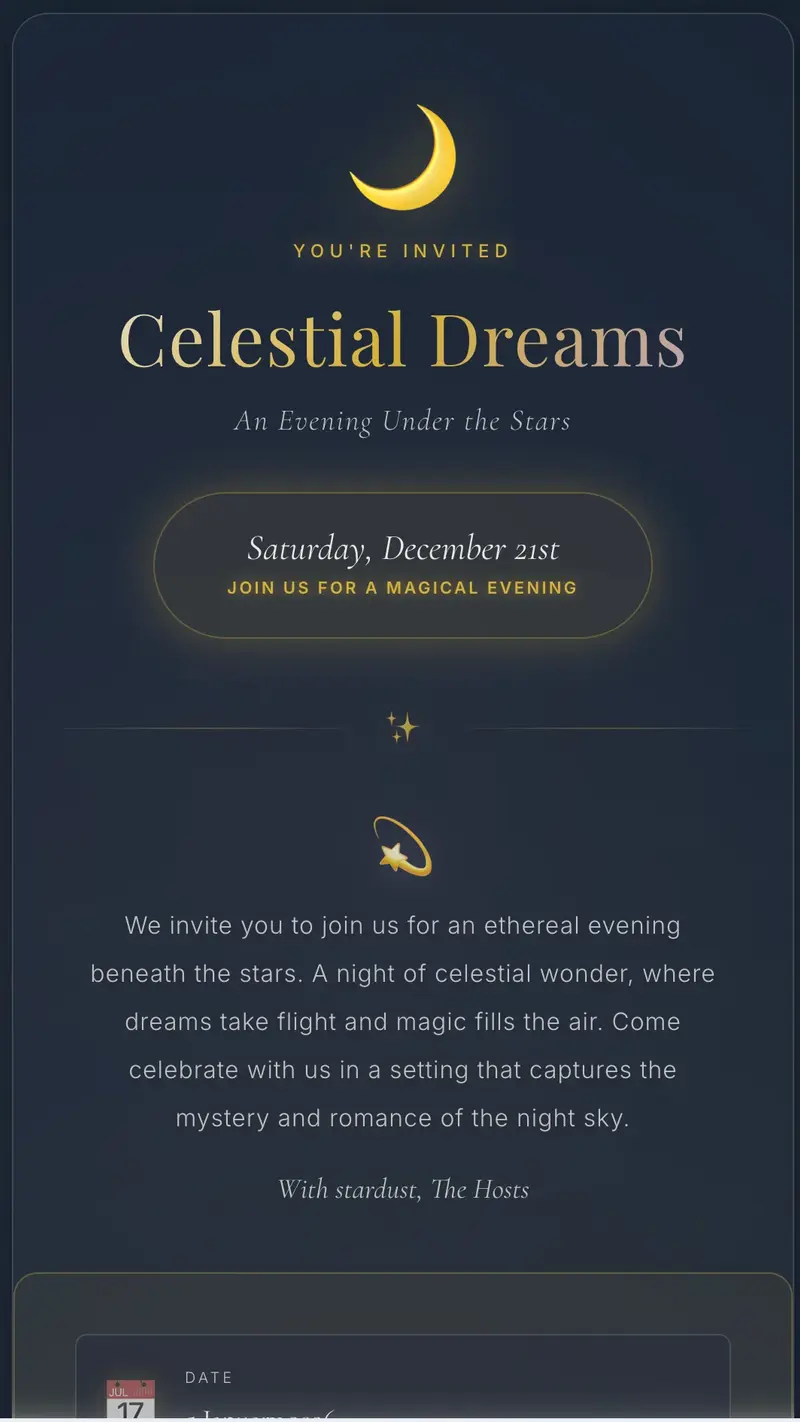 Celestial Dreams Template